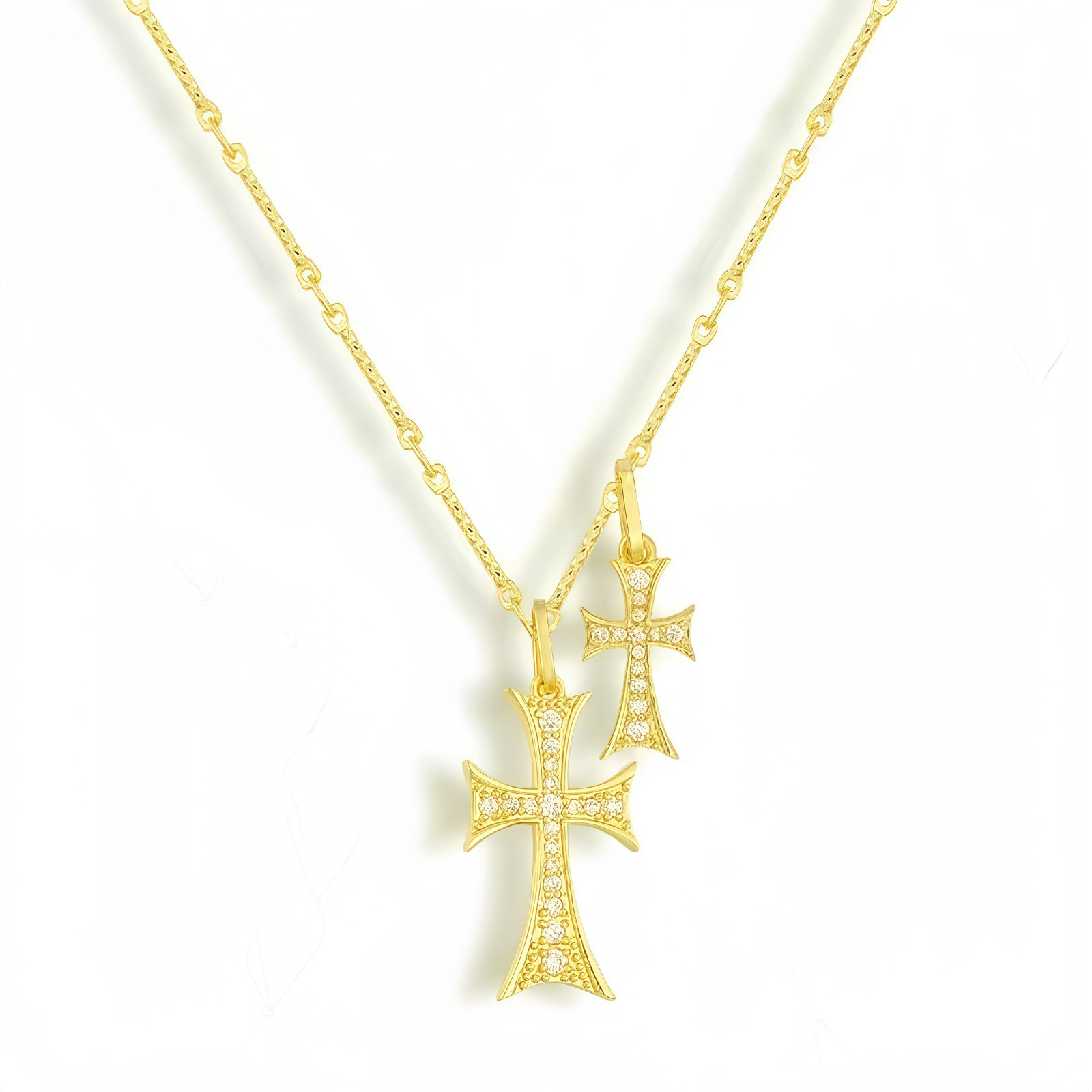 Diamond Cross Necklace for Men & Women, available in gold and silver, ideal gift