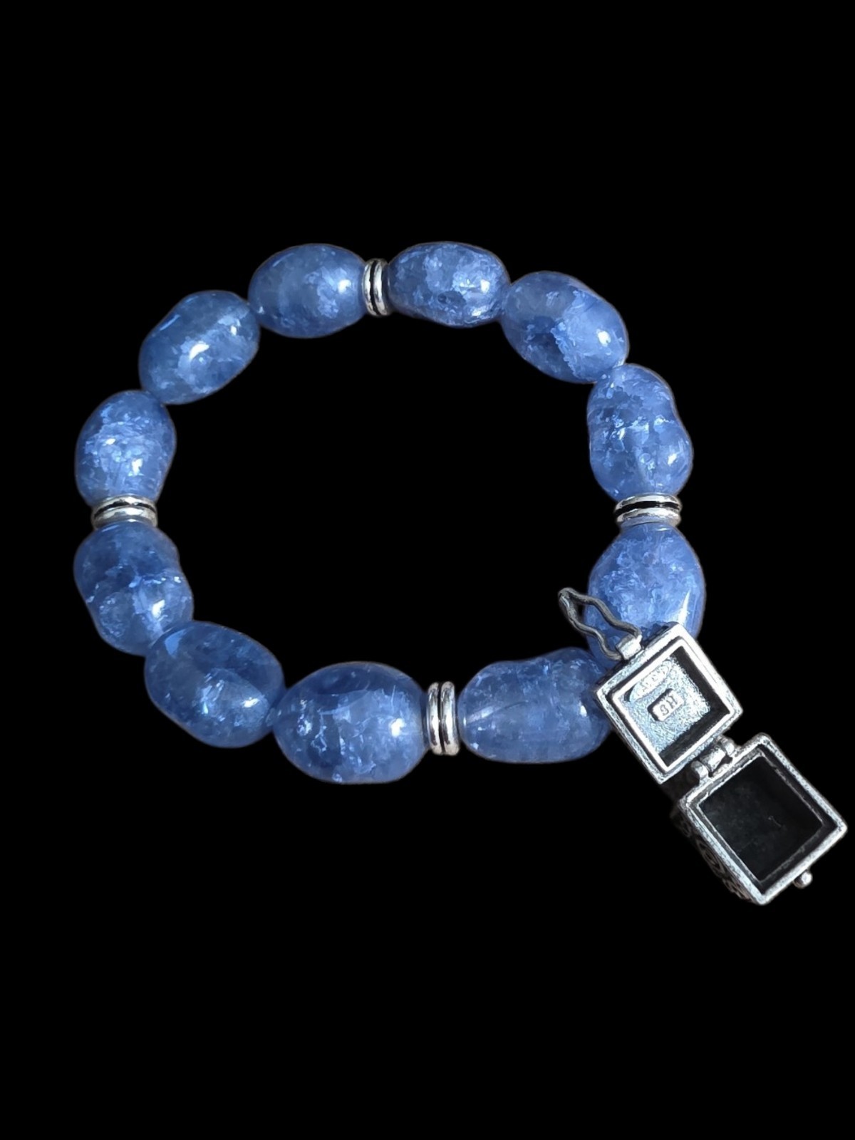 Avon Serenity Prayer Blue Glass Stretch Bracelet 2004