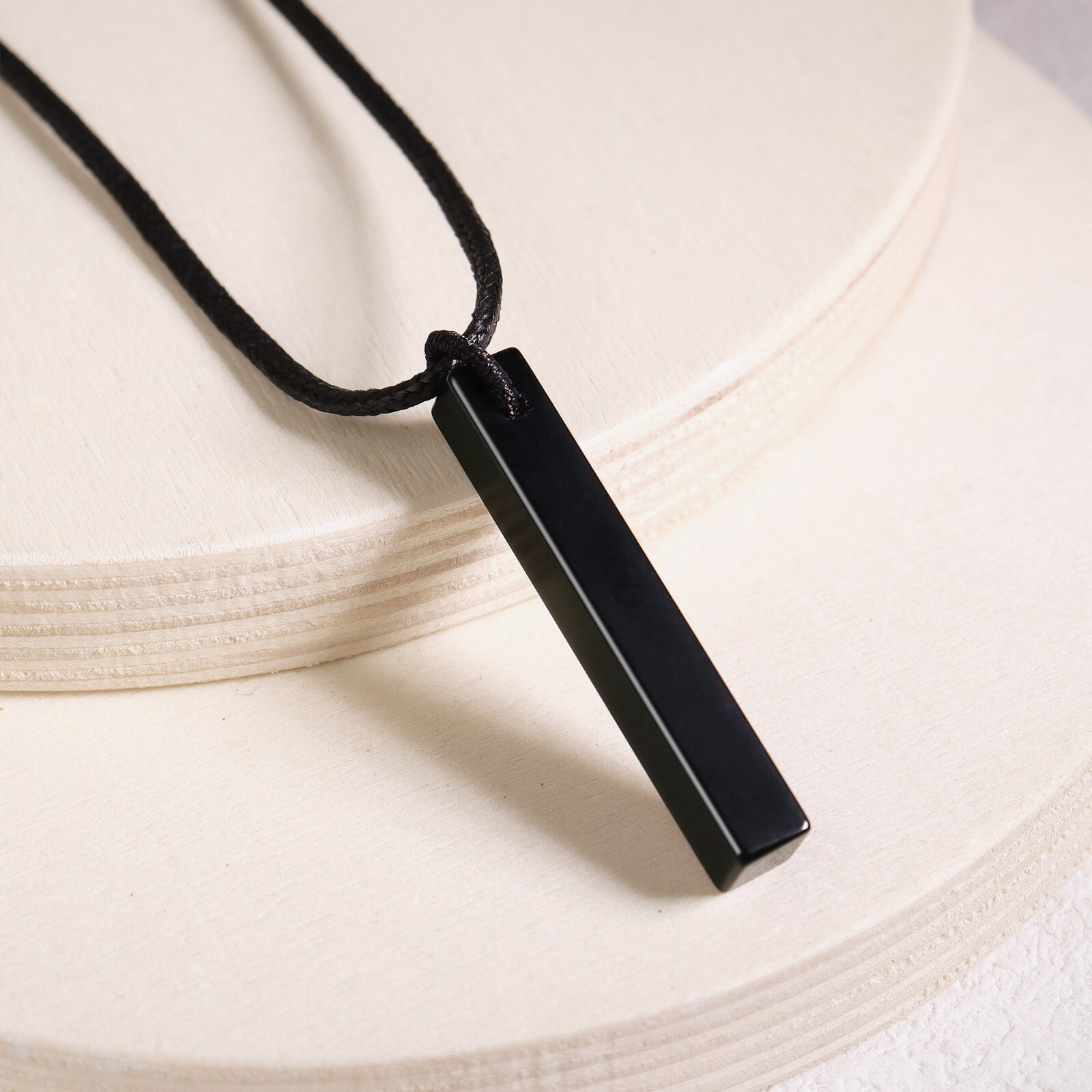 Black Tourmaline Vertical Y shaped Pendant Necklace Healing Amulet Men Necklace