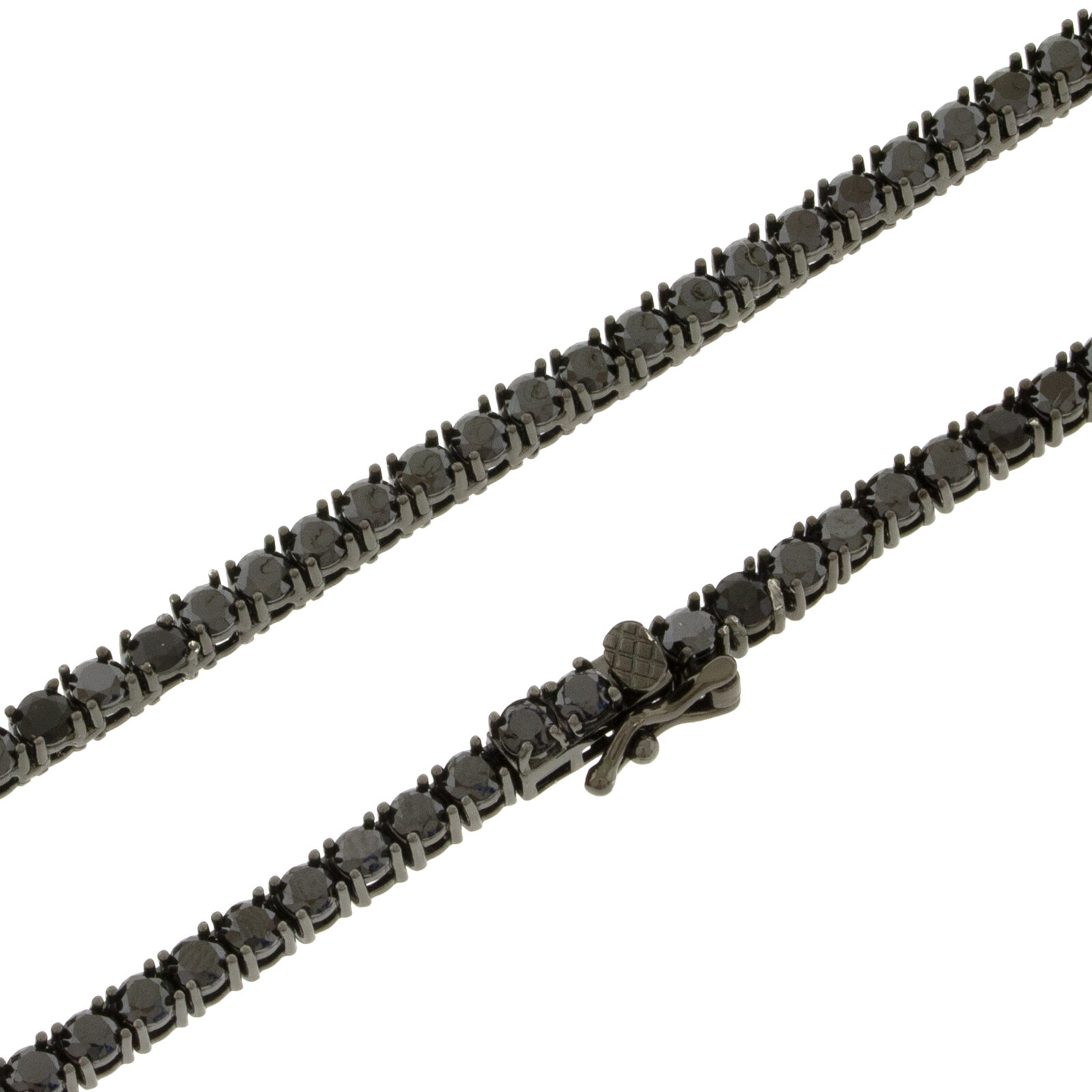 ANTI-TARNISH 3mm 1 Row 925 Sterling Silver Black Finish CZ Tennis Bracelet 7.5”