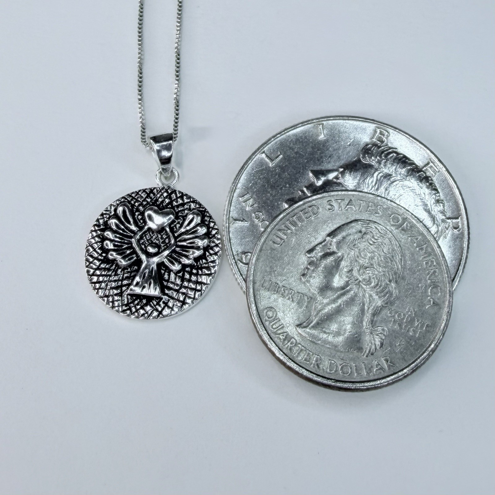 LA Rocks 925 Sterling Silver Italy Guardian Angel Quote Pendant Necklace 18”