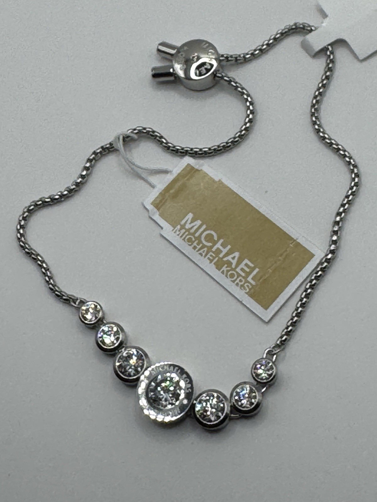 Michael Kors Adjustable Iconic Cubic Zirconia Slide Bracelet