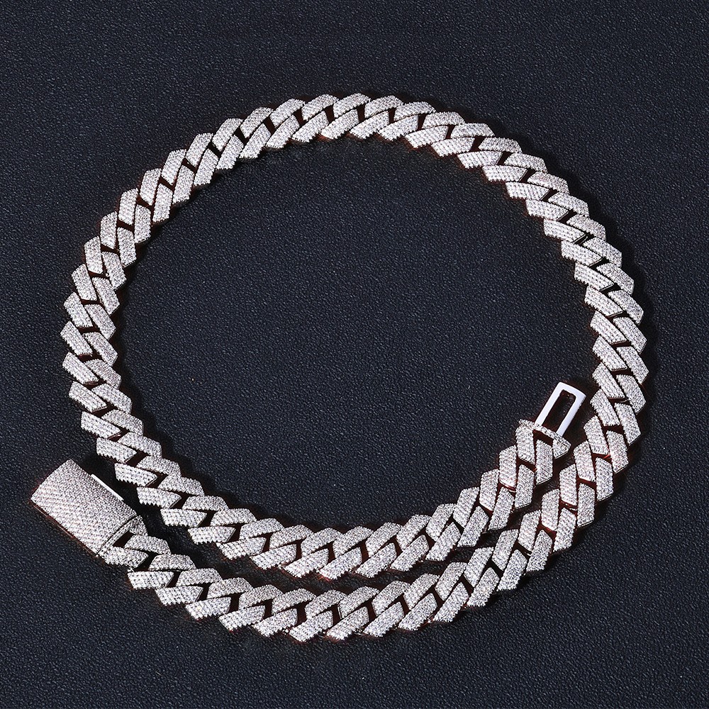 15mm Hip Hop Miami Cuban Chain Necklace Bracelet Jewelry Set 18k Gold Plated