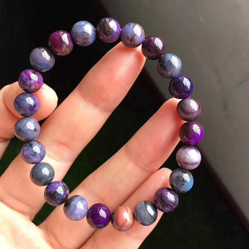 Natural AA purple and blue Sugilite round beads bracelet Healing bracelet Gifts