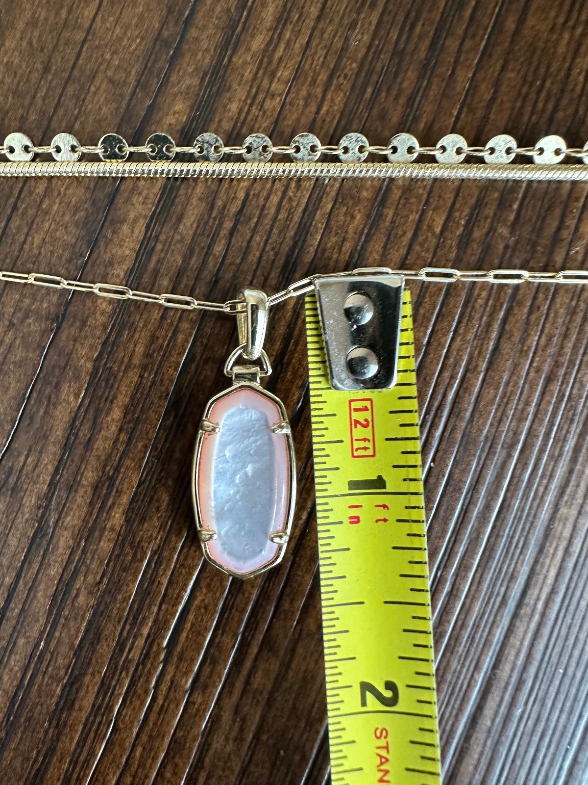 Kendra Scott Convertible Layered Necklace Gold Pink Iridescent 3 In 1 Detachable
