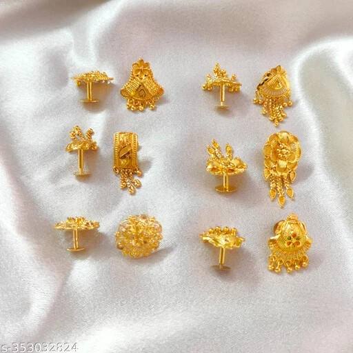 south Indian Gold Plated Earring_Combo For Women’s/Girls Pack Of 6 free shipping