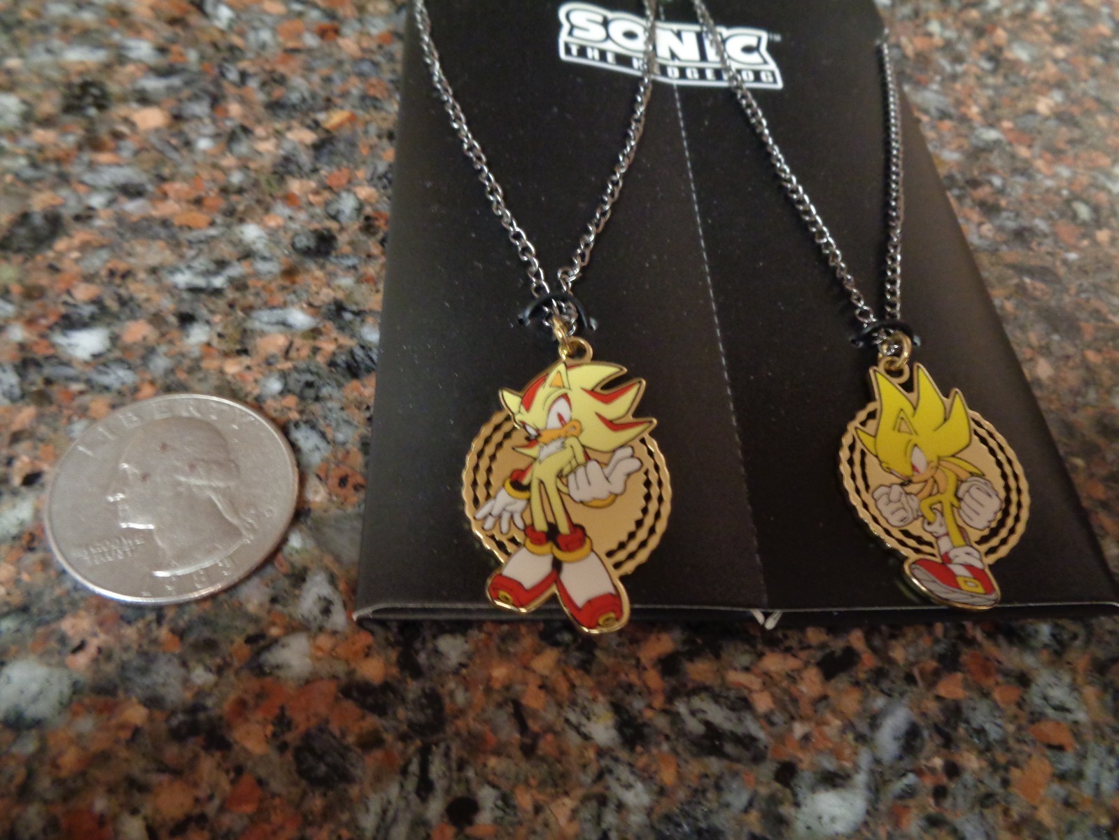 Sonic the Hedgehog Shadow Best Friend Necklace Set of 2 Pendant Charm Bestie New