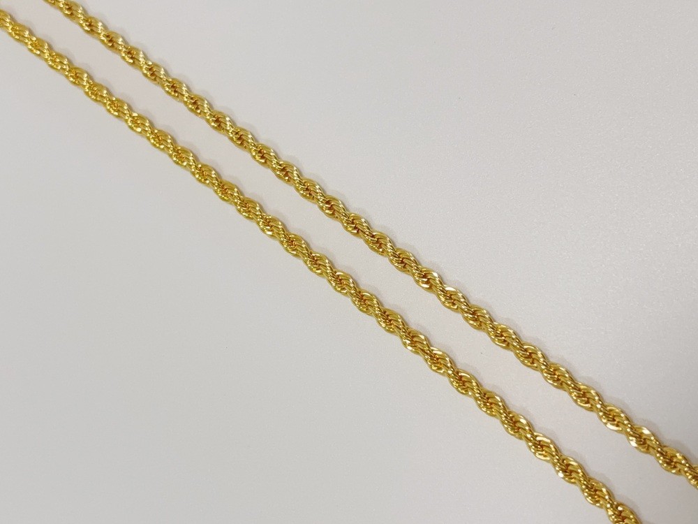 18K Yellow Gold Diamond Cut Rope Chain 5mm NecKlace Mens Womens 26″