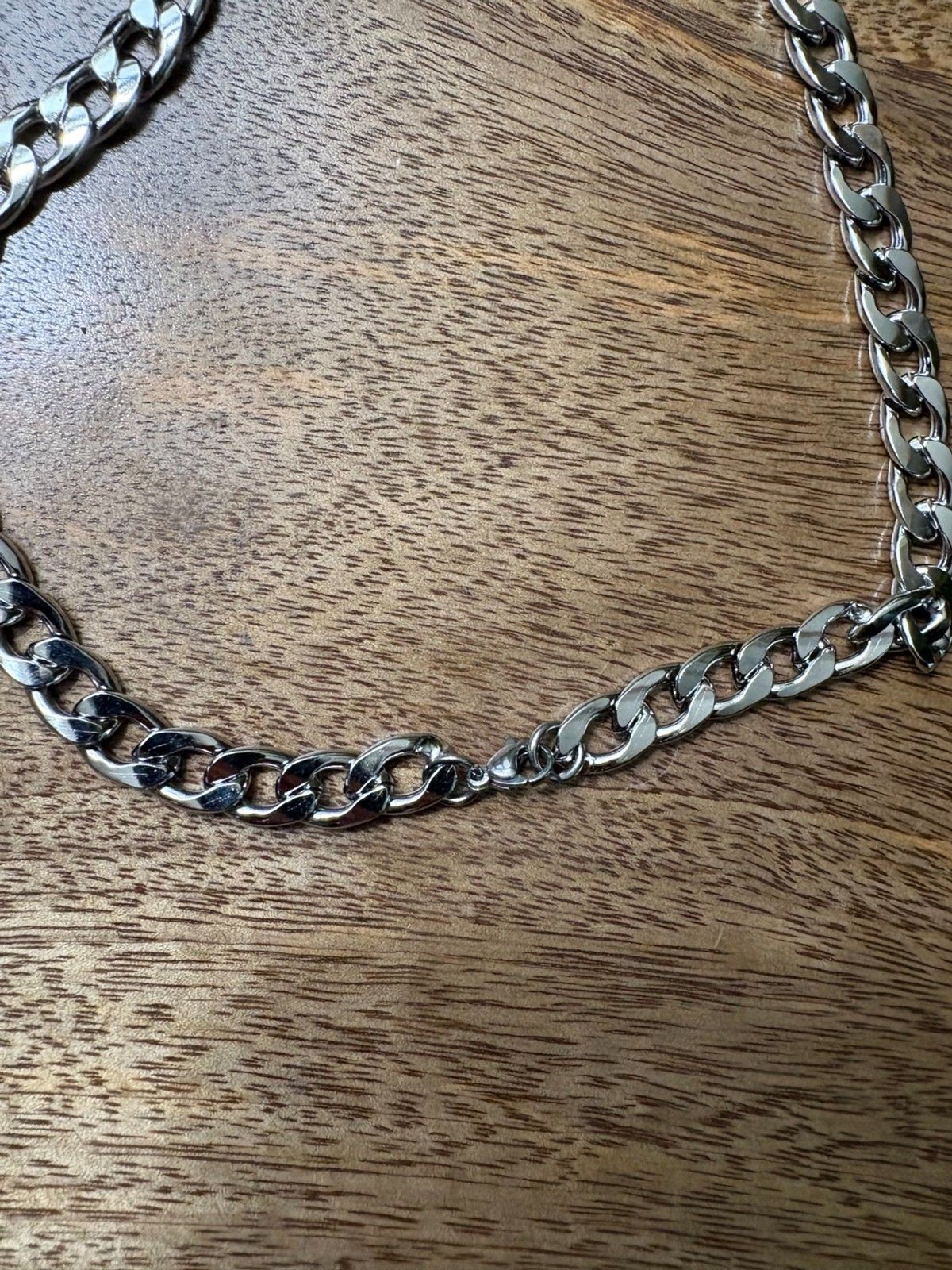 8mm Stainless Steel Cuban Link Chain Necklace Silver 21in 55cm Men Women