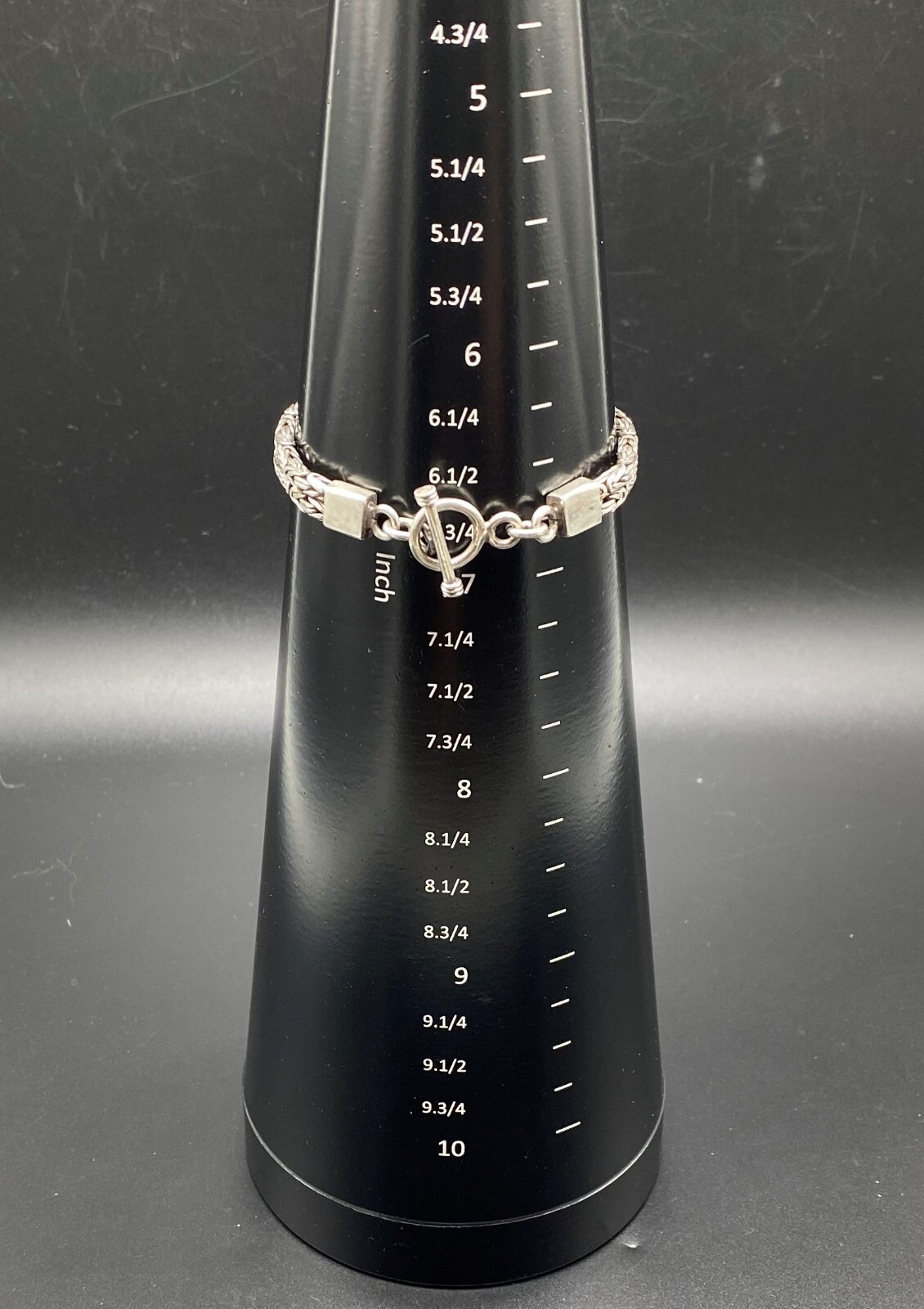 BALI STYLE-Sterling Silver Two Strand Granulated Byzantine Toggle Bracelet