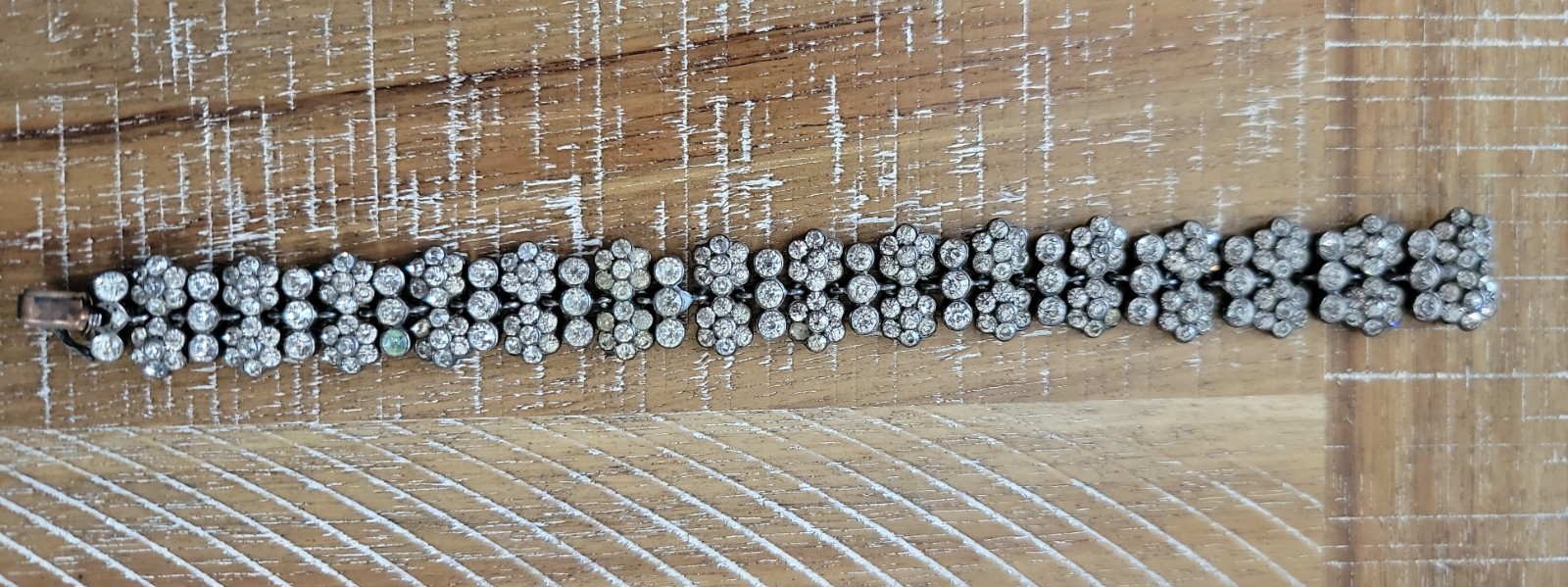 Antique Austrian Crystal Flower Link Bracelet