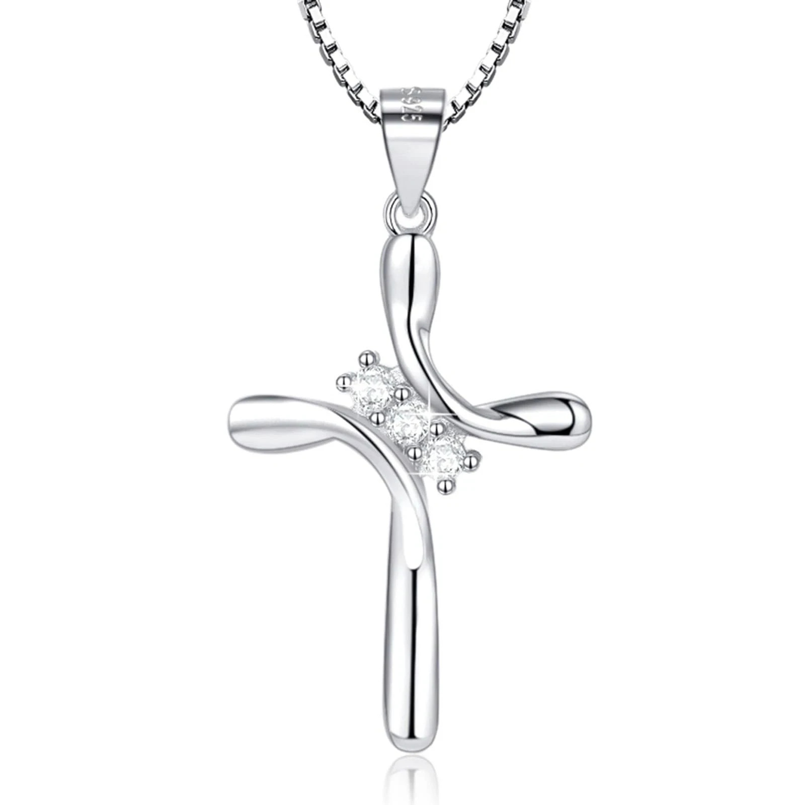 925 Sterling Silver Cross Necklaces for Women 12 Color Birthstone Necklace,Adjus