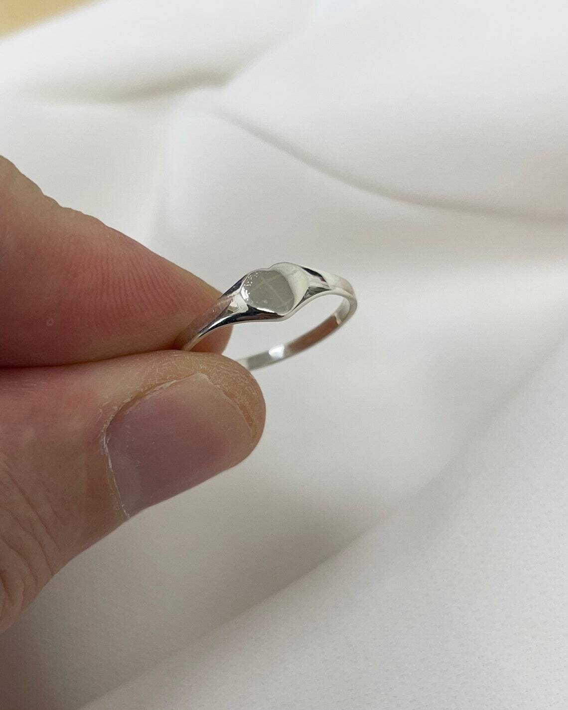 925 Sterling Silver Baby ring Children and Adults size heart shape ring Girls