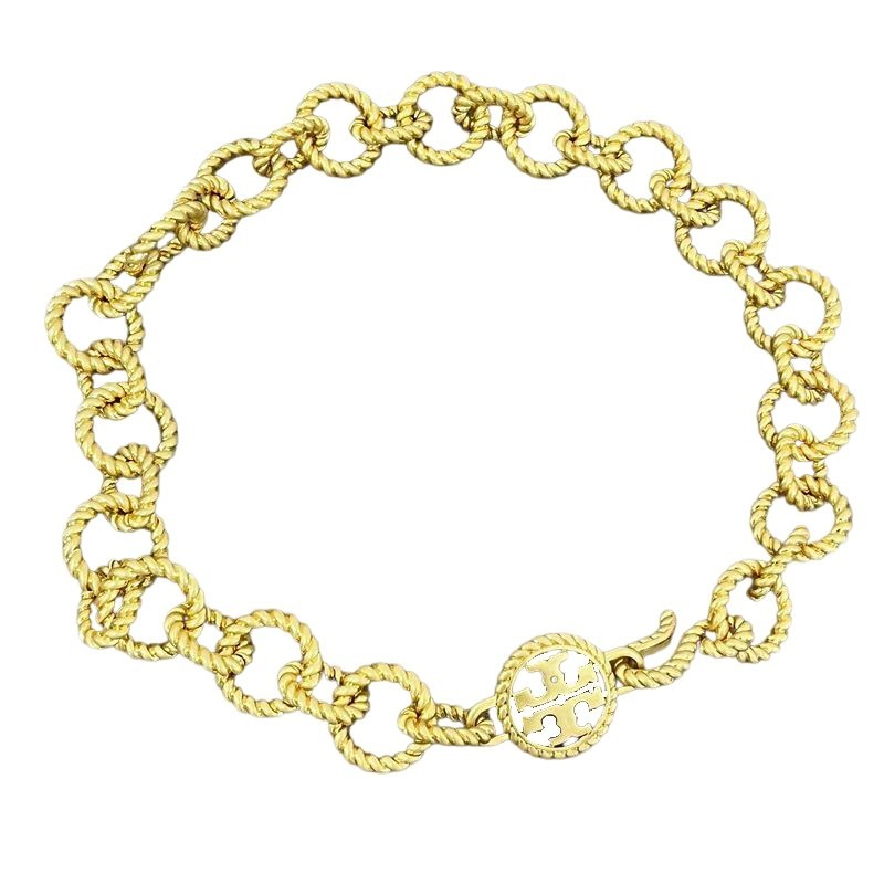 New Rope Textured Collar Necklace | Gold Tone Chain