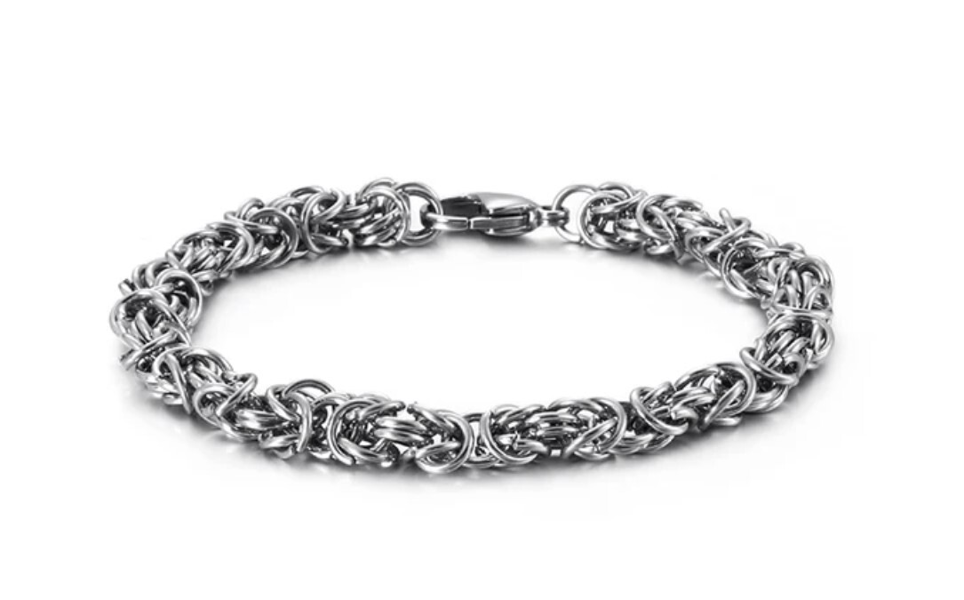 Stainless Steel Byzantine Bracelet 7.48 inches(23 cm) 5.8mm thick