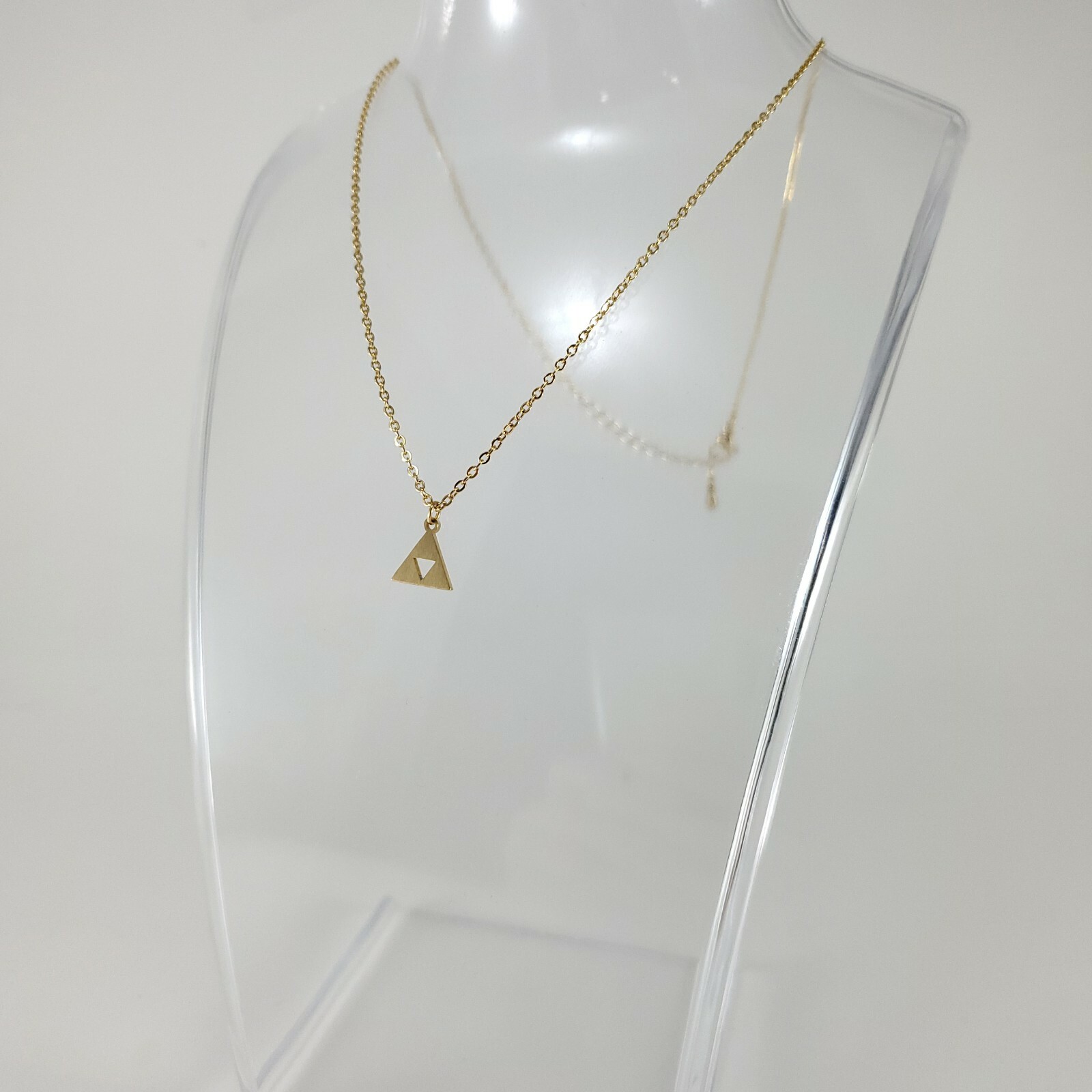 Triforce GOLD Plated Necklace Pendant Game Nintendo Zelda Link Courage Wisdom