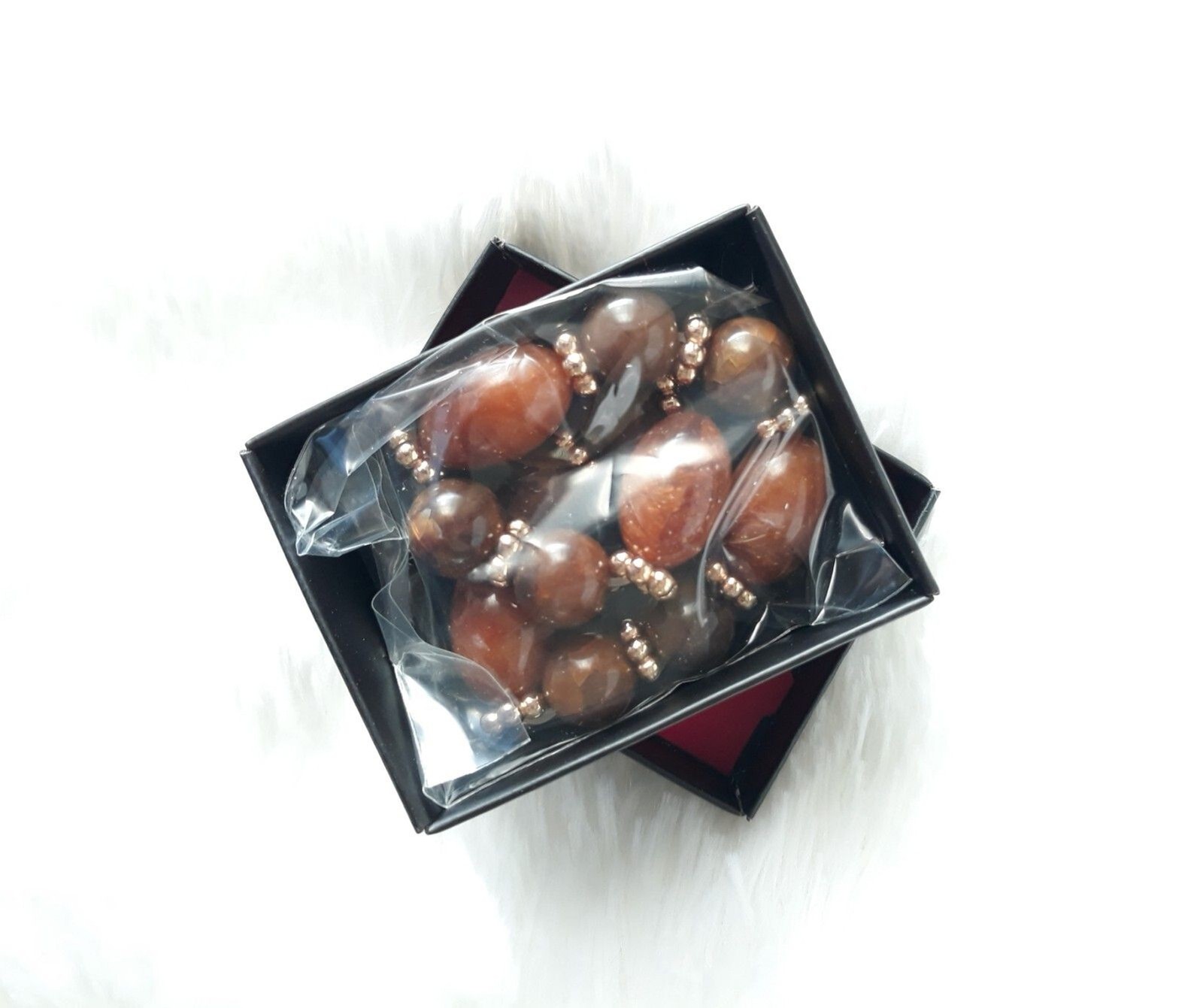 AVON “NATURES PATH” STRETCH BRACELET (BROWN – DETERMINATION) ~ NEW SEALED!!!