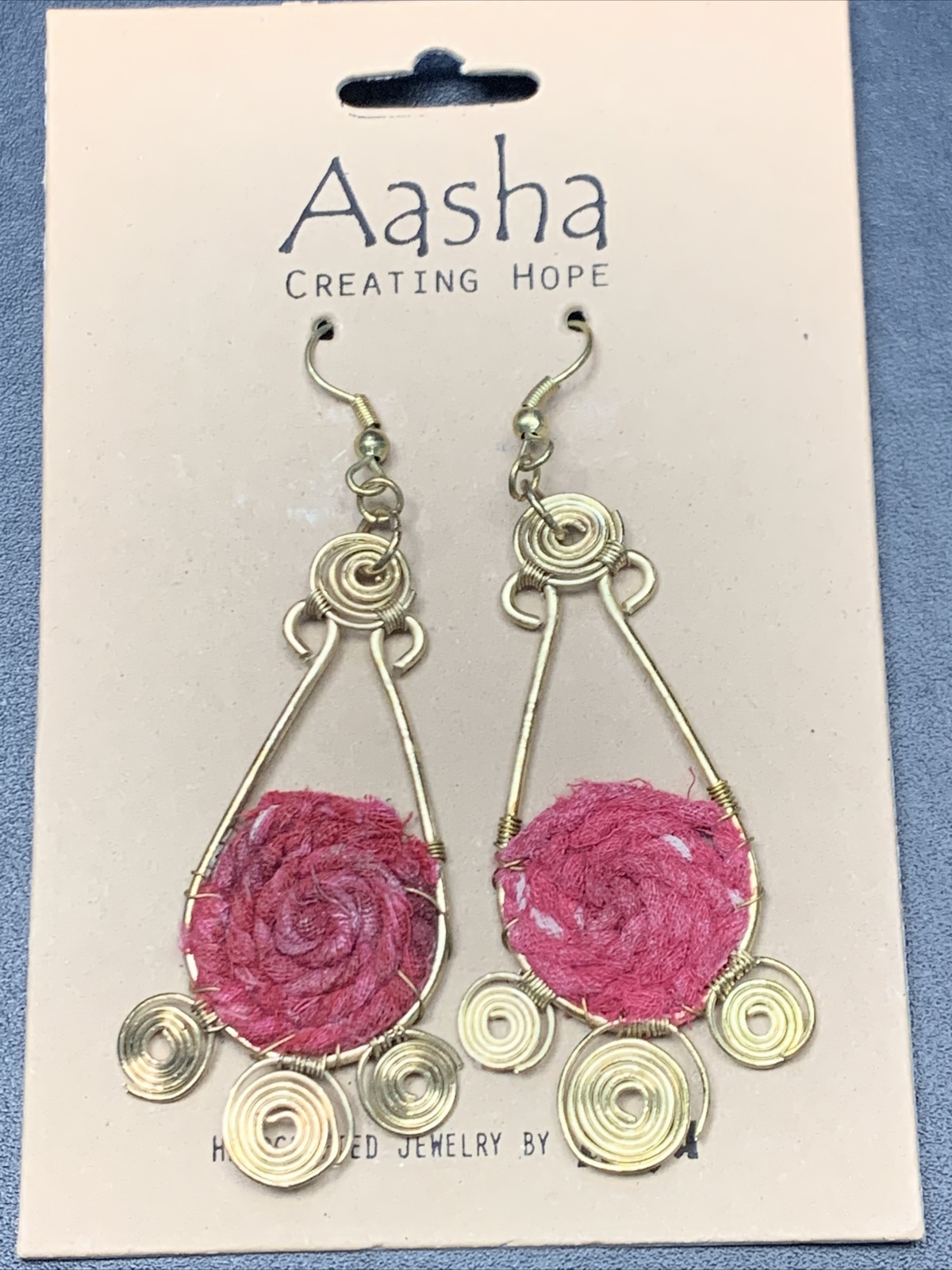 Aasha By Anju Collection Sari Earrings Artisan Handcrafted In India Gold Tone