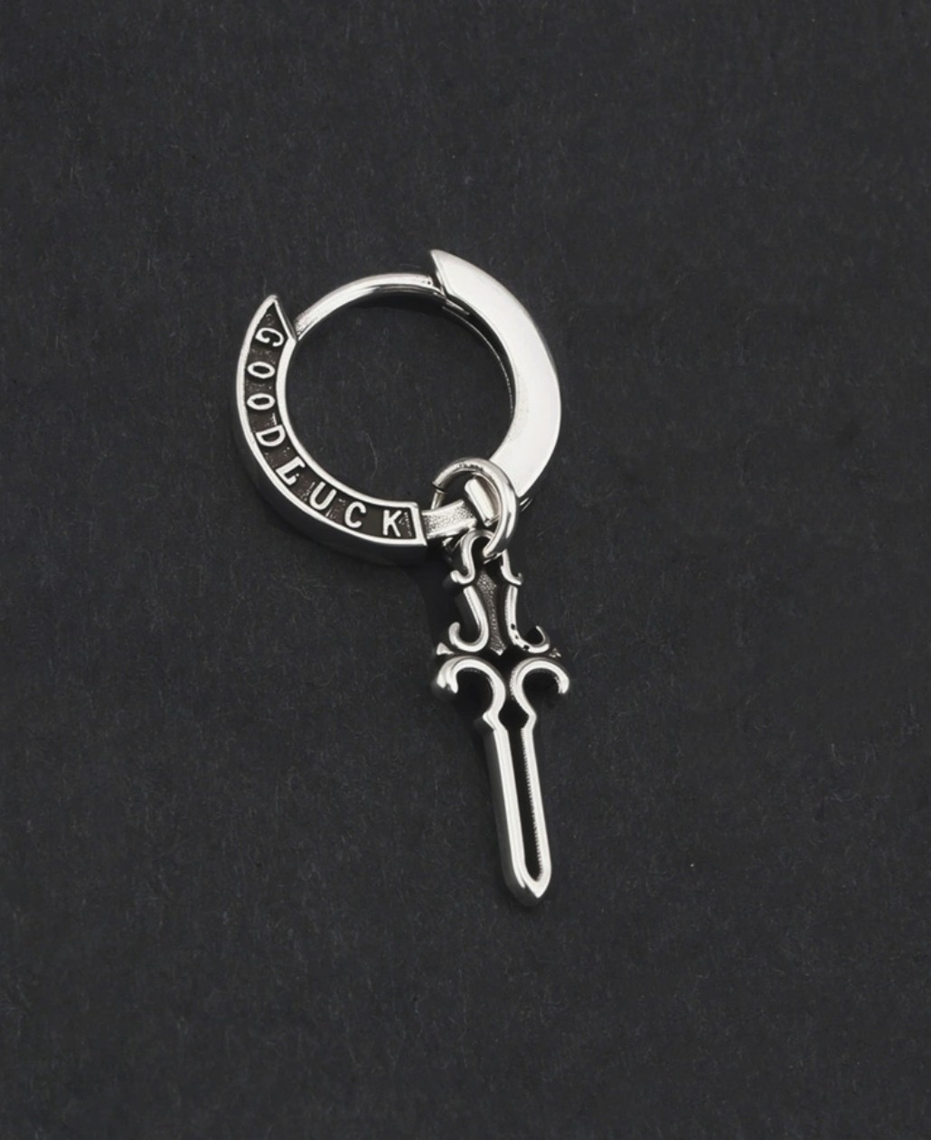 (1pc) Fashion Silver Plated Alloy 3D Good Luck Sword Alloy Men’s Dangle Earring