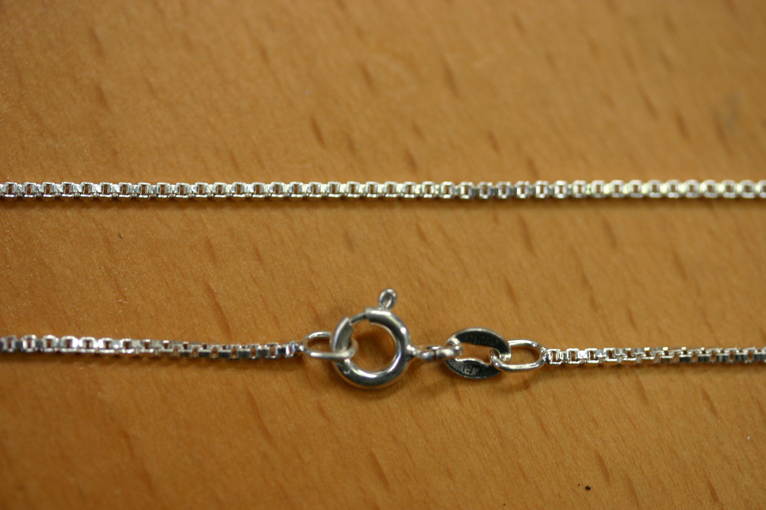 1.3mm Solid .925 Sterling Silver Box Chain Made in Italy 16″ 18″ 20″ 22″ 24″ 30″
