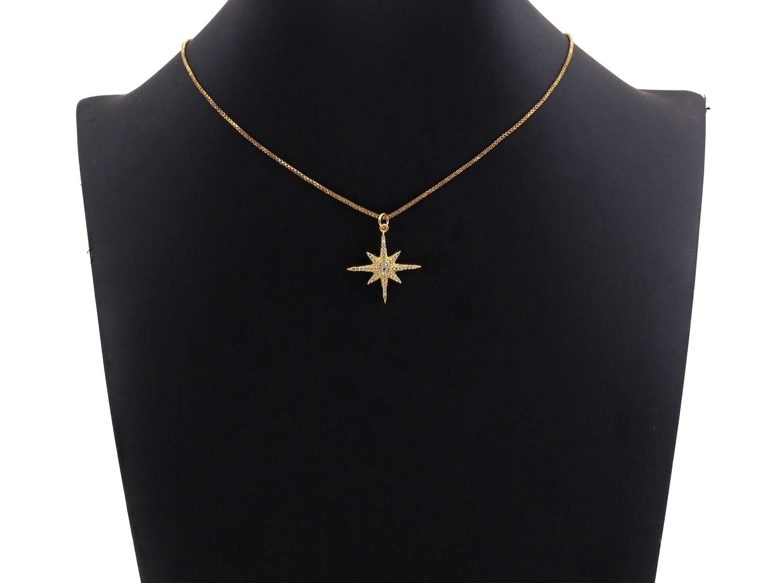 Clear CZ Micro Pave North Star Shaped Pendant/Charm, Star Cubic Zirconia