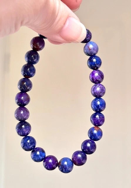 Sugilite Elastic Stretch Bracelet – Handmade Natural 8mm Round Gemstone Beads