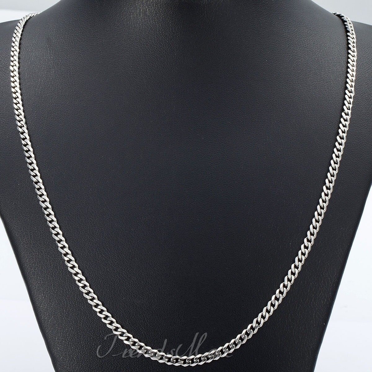3mm Curb Cuban Link Chain Necklace for Men Women Stainless Steel Lobster 16″-30″