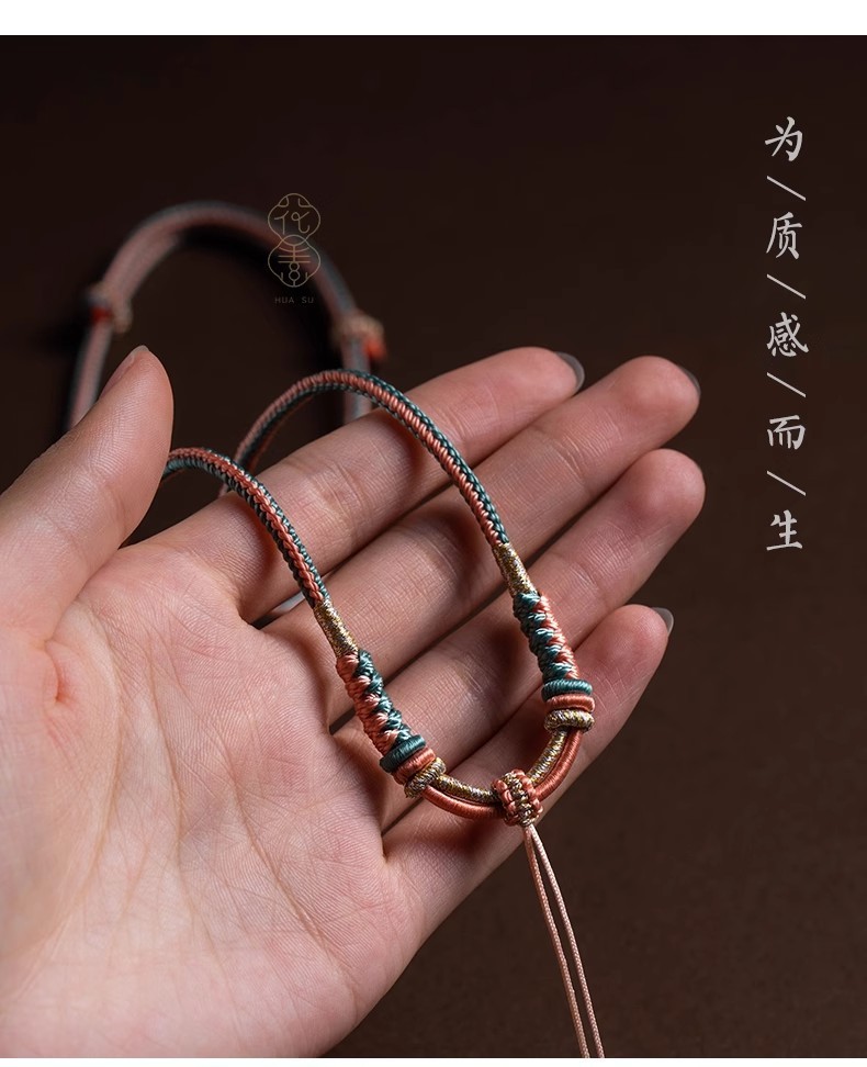 1Pc Handmade Woven Rope Purple Rope Necklace Rope Hanging Rope Necklace