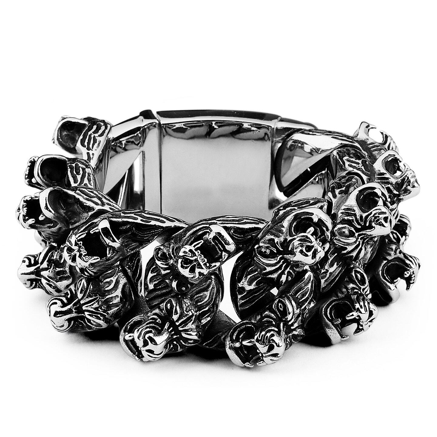 Biker Punk Rocker Heavy 33mm Tiger 9 inch Stainless teel Bracelet Ship from USA