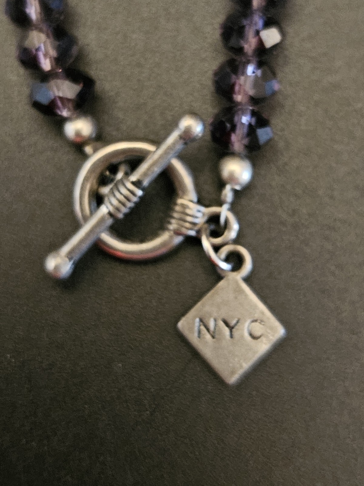 KJK NYC Katherine J Kornblau Purple Faceted Round Crystal Beaded Necklace