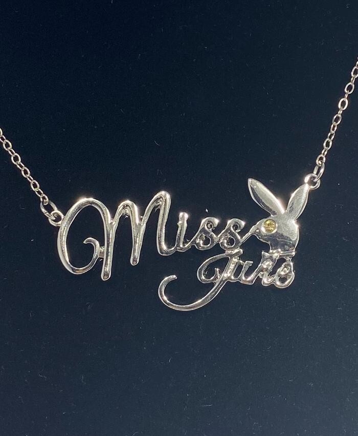PLAYBOY MISS June w/BIRTH MONTH STONE Necklace jewelry