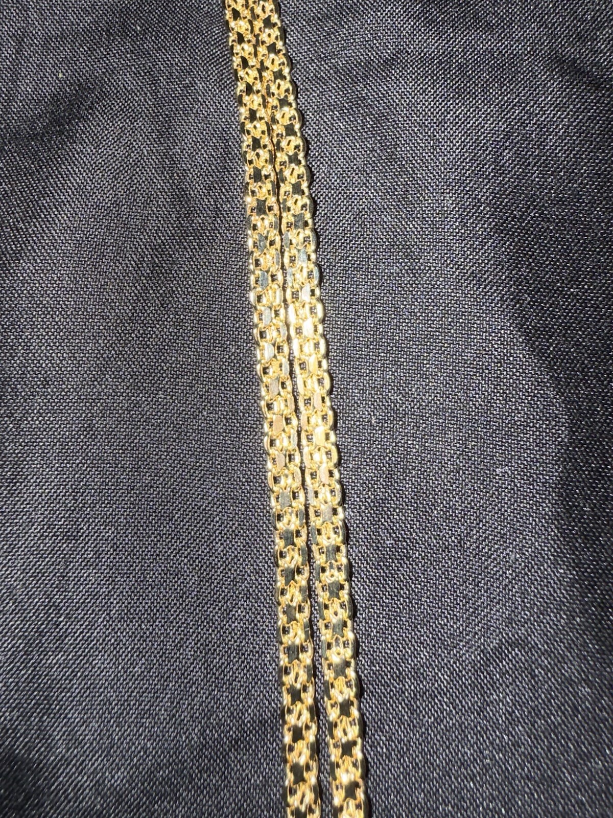 Stamped 18kGF Bismark Link Necklace, Lobster Clasp, 18” Long, 4-5mm, Brand New