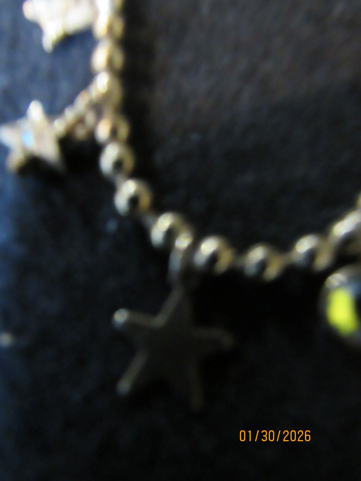 KIRKS FOLLY GOLD TONE CELESTIAL MOON & STARS ANKLE BRACELET 9-10″