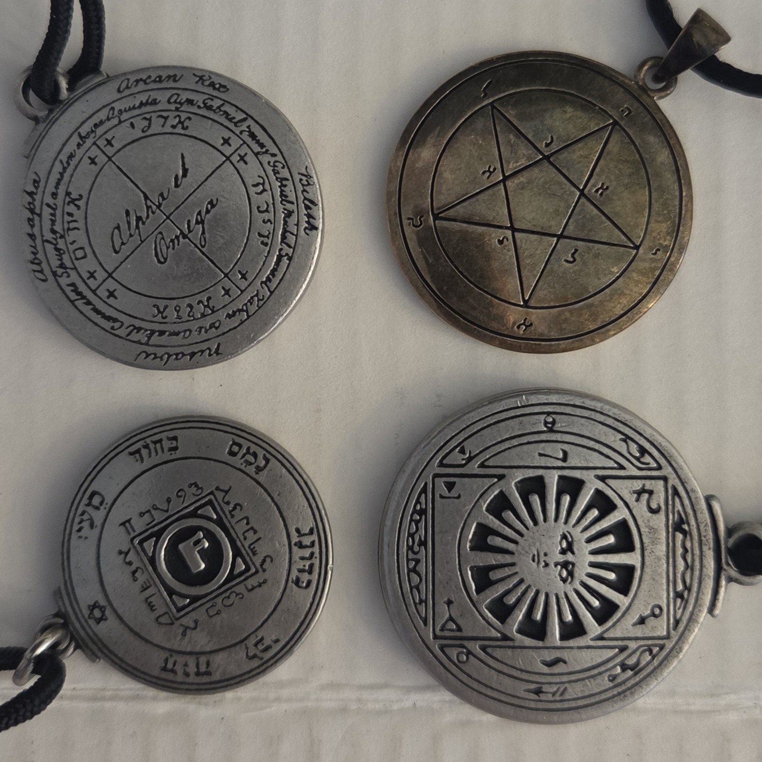 Lot of 4 Antique-Style Necklaces with Pendants/Talisman Sold AS SHOWN Lot.1G