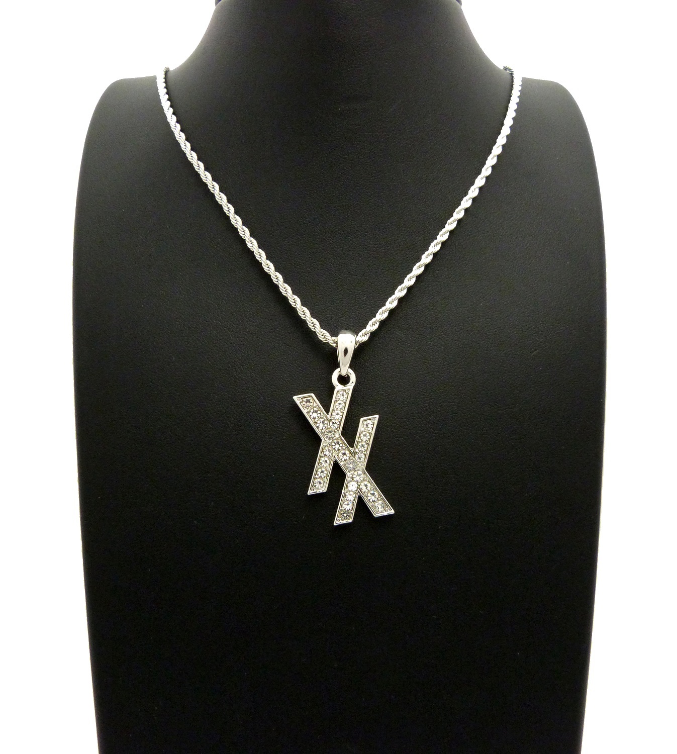 NEW MGK XX PENDANT & 24″ BOX/CUBAN/ROPE CHAIN HIP HOP NECKLACE XSP554R