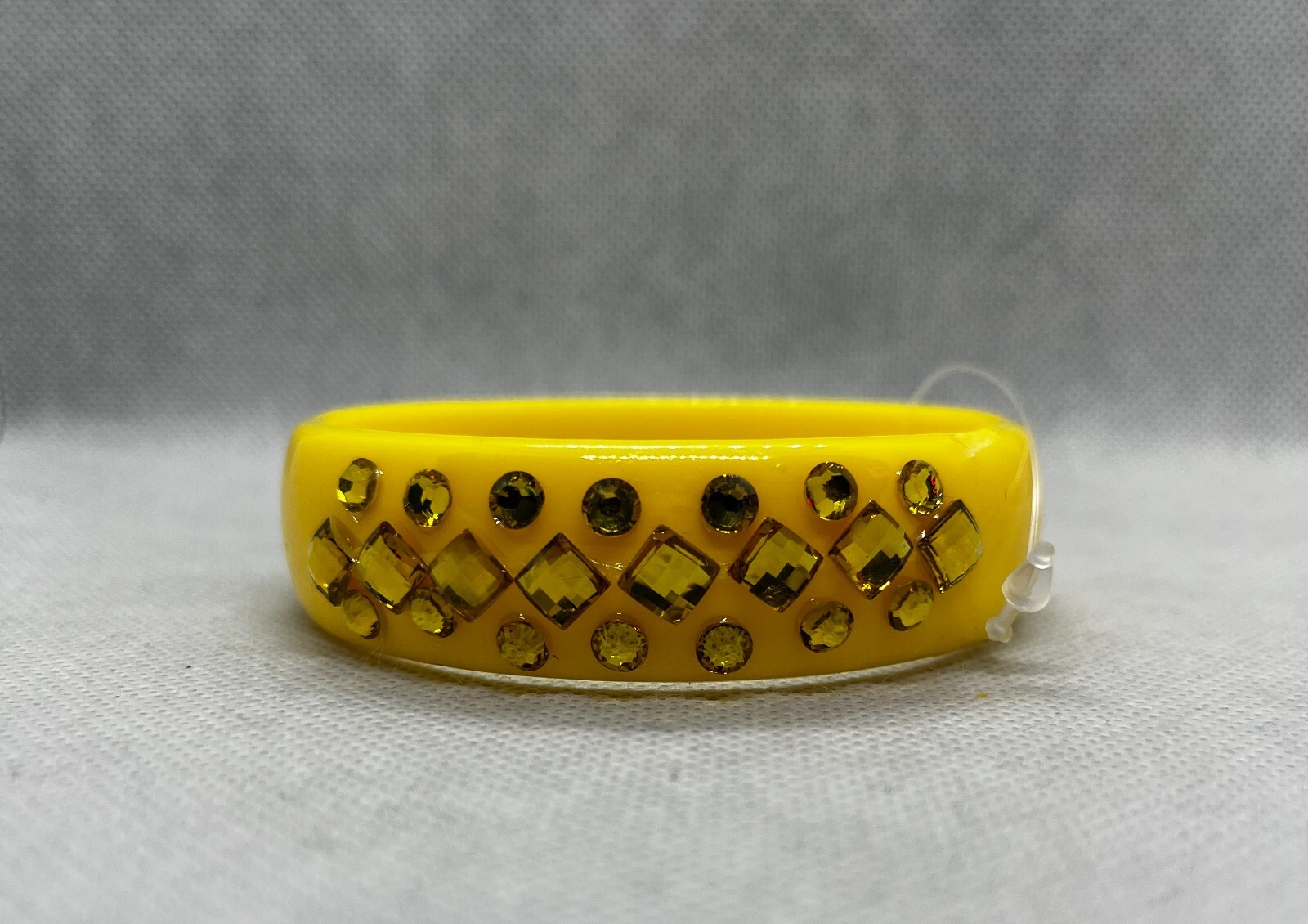 Simple Bold Colors Plastic Pattern Shaped Gems Bangle Bracelet