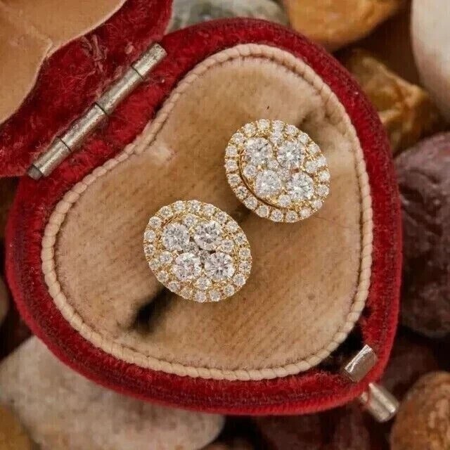 2Ct Round Cut Simulated Diamond Women’s Stud Earring 14K Rose Gold Plated