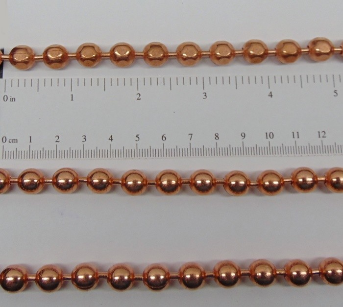 Bulk COPPER BALL CHAIN Statement Size 9.5mm Round + Faceted Bead 5 ft to 25 feet