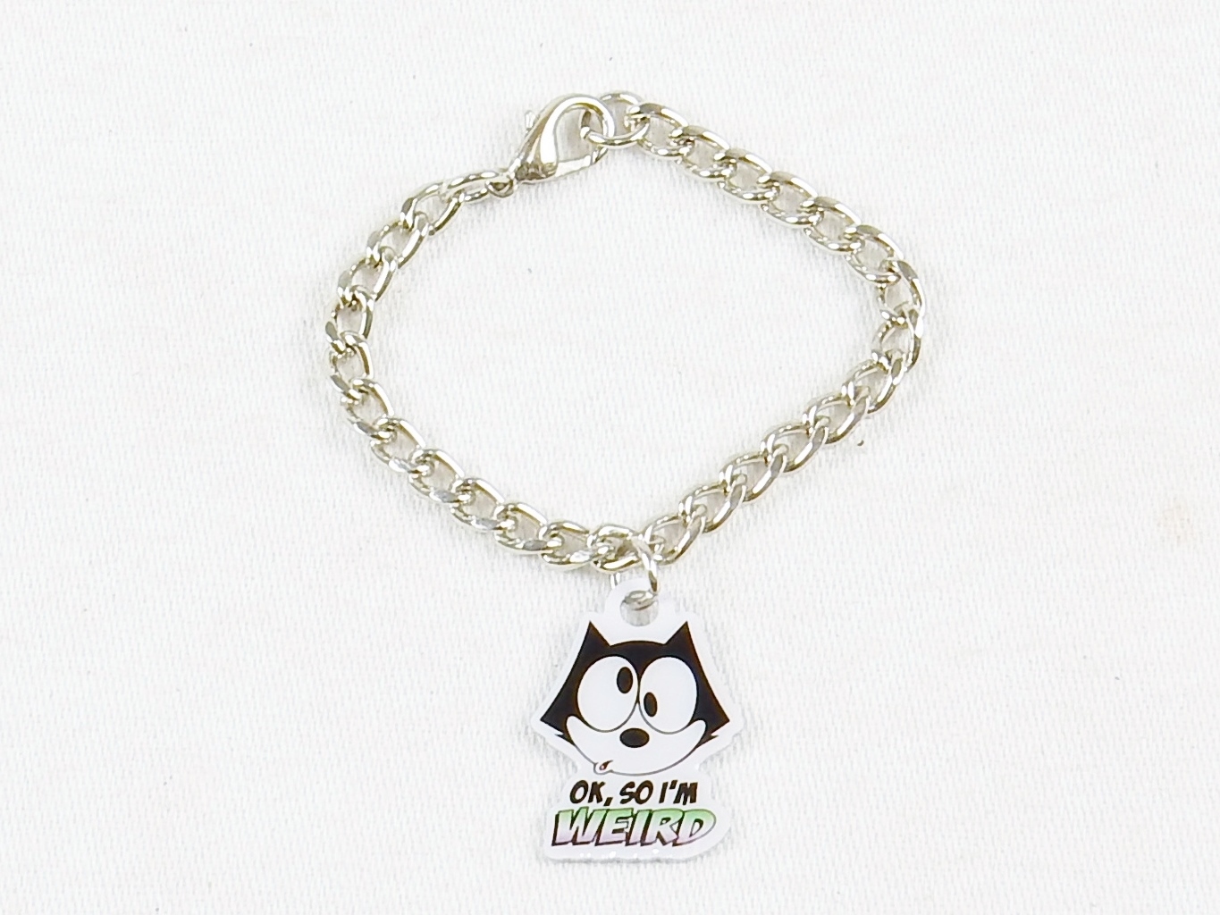 Felix The Cat Fashion Jewelry Set ~ Necklace, Key Ring, Bracelet ~ #FLX-WRD-06