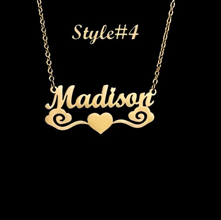 Personalized Name Necklace 18K Gold Plated Customize Any Name Anniversary Gift