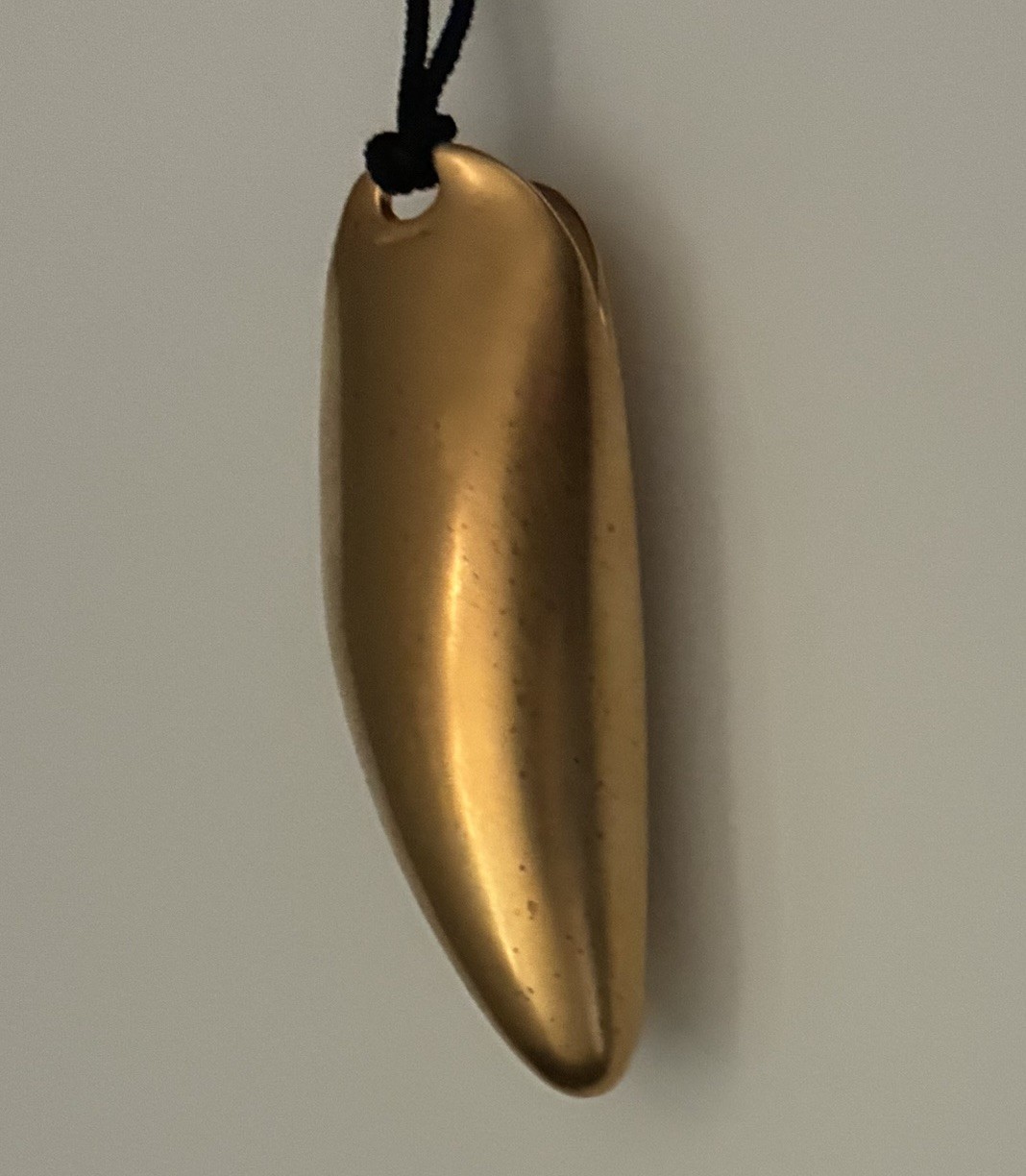 Ted Muehling Yellow Gold Plated Pendant Necklace On Black Fabric Cord