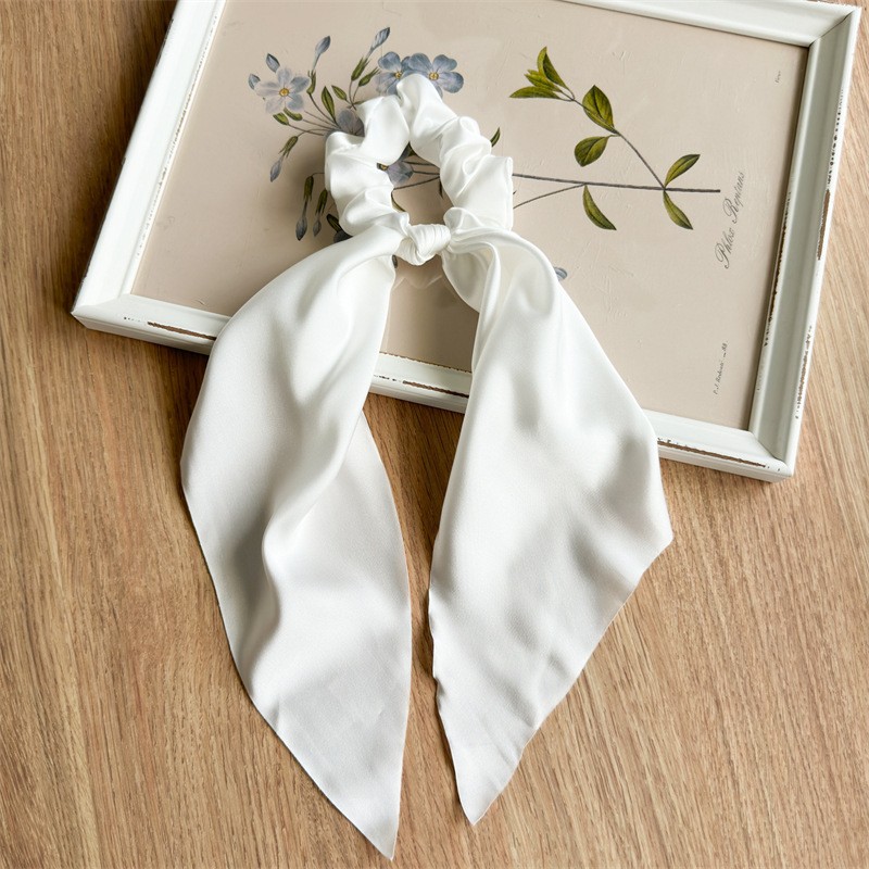 Satin Hair Scarf Large Bowknot Head Bands Women Elegant Brown Scarf Hair Bands