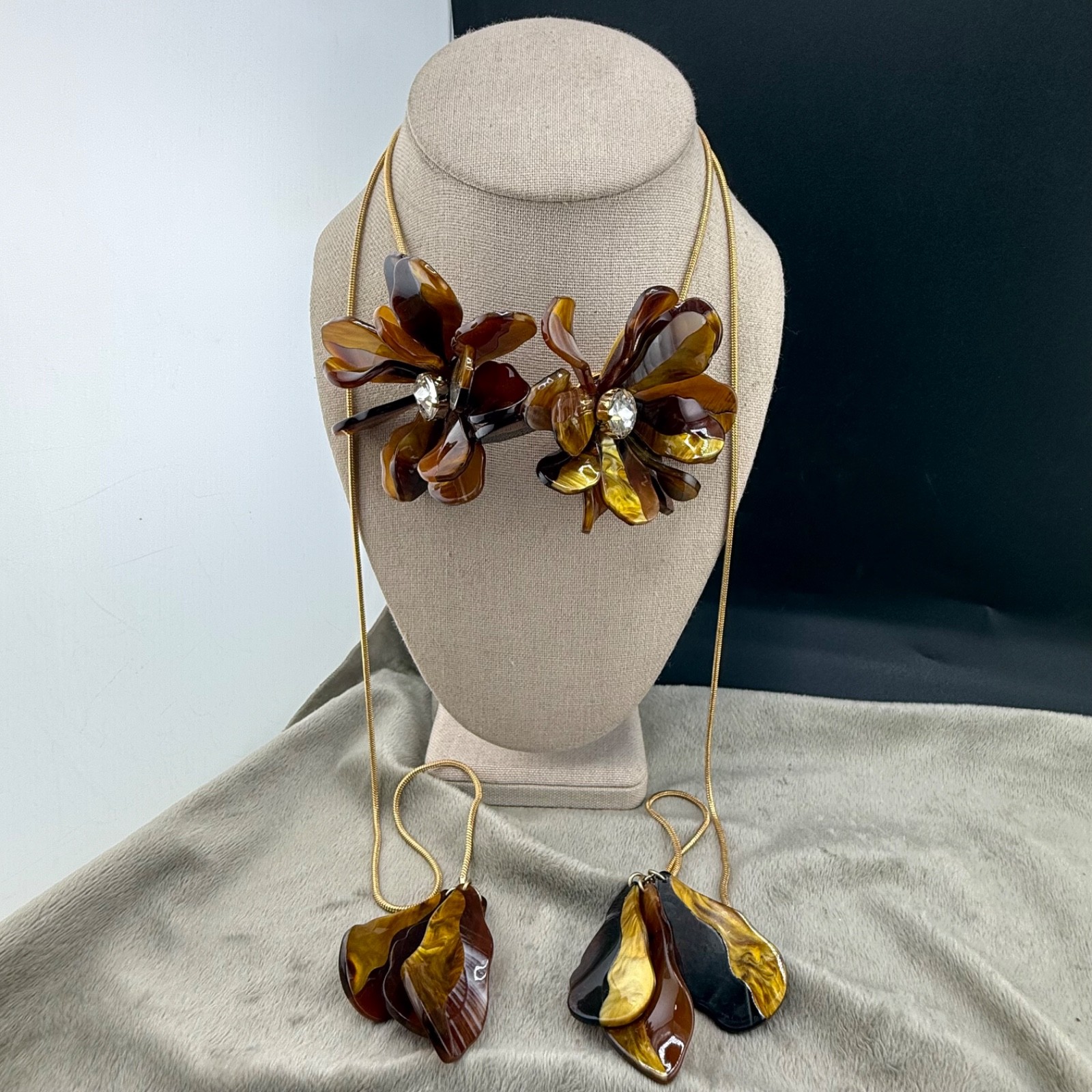 Flower Statement Necklace Long Wrap 64: