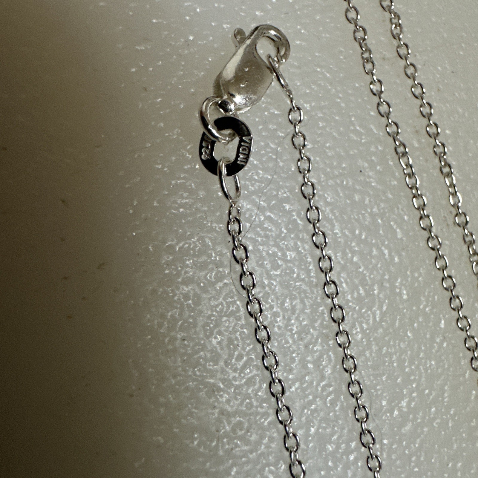 925 Sterling Silver Box Pendant Necklace with Lobster Clasp, 1mm Delicate, Nice