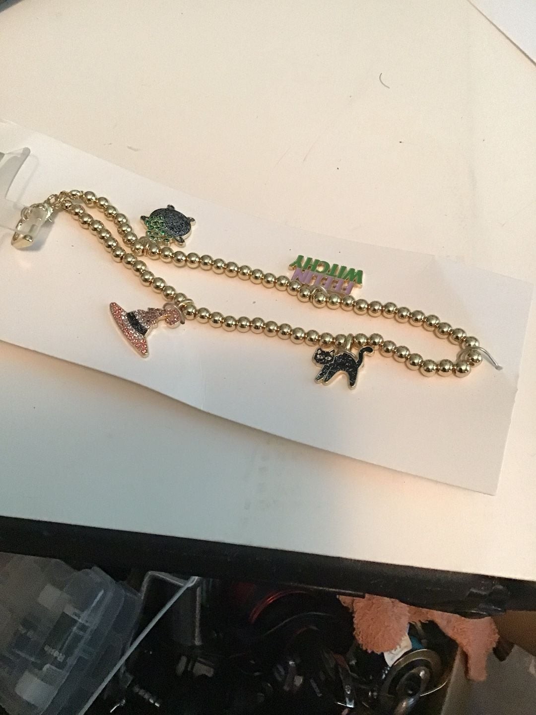 BaubleBar Feelin Witchy Beaded Bracelet with Halloween Charms