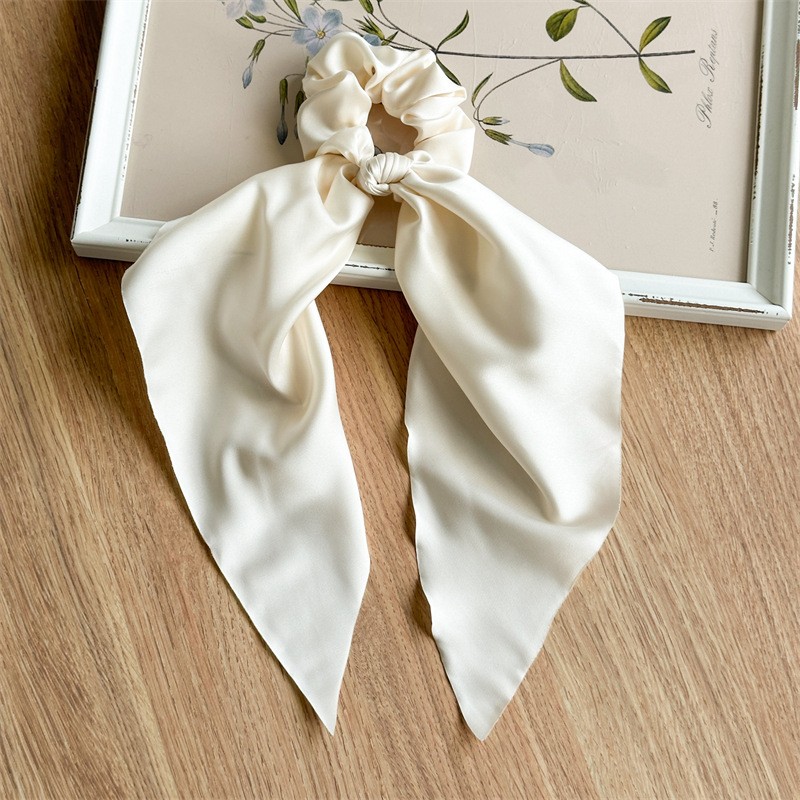 Satin Hair Scarf Large Bowknot Head Bands Women Elegant Brown Scarf Hair Bands