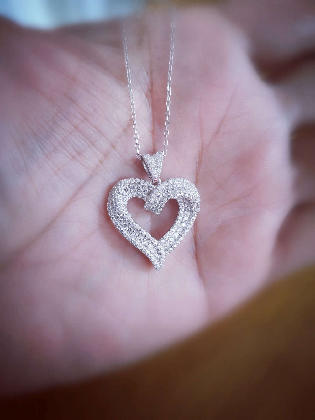 2 Ct Women’s Heart Pendant Necklace in 14K White Gold Plated Solid Silver