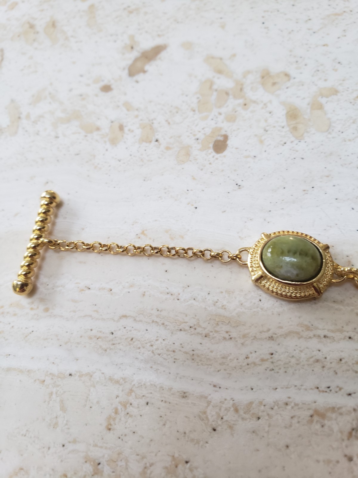 Natural Irish Marble, Adjustable Bracelet size 15cm/ 6″ to 20cm/ 7.5″- New.
