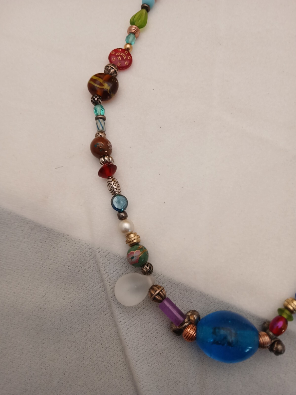 Glass Beaded Multicolor Necklace Different Shapes