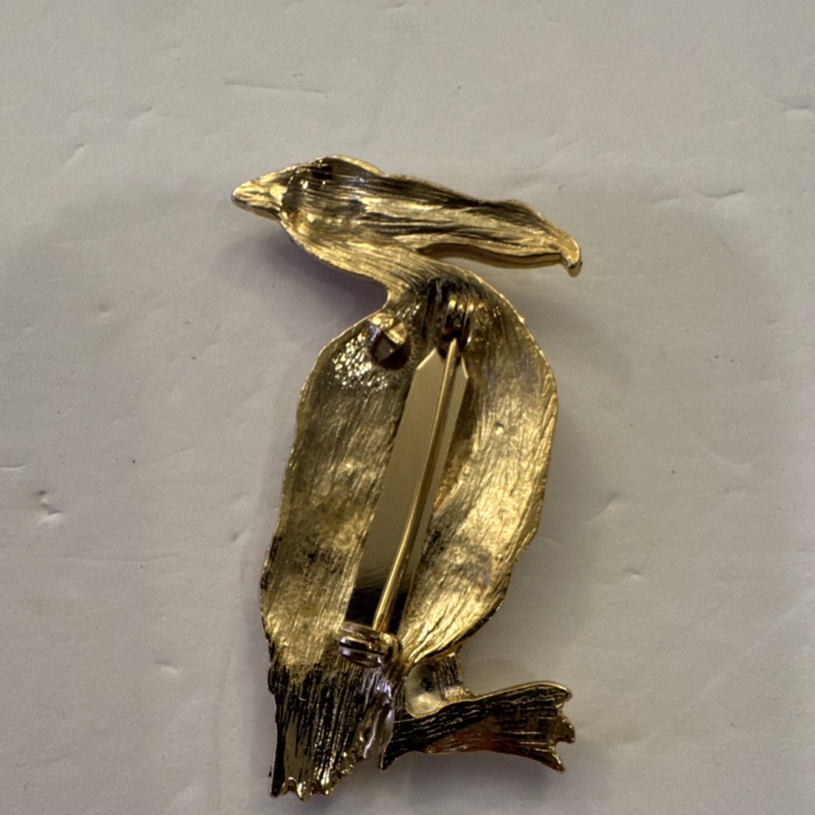 Vintage Gold Tone Pelican Brooch Pin Lot of 2 Louisiana State Bird Lapel Pins